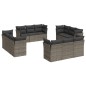 vidaXL Set de sofás de jardín 12 pzas con cojines ratán sintético gris vidaXL Set de sofás de jardín 12 pzas con cojines ratán sintético gris