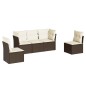 vidaXL Set comedor de jardín 5 piezas y cojines ratán sintético marrón vidaXL Set comedor de jardín 5 piezas y cojines ratán sintético marrón