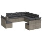 vidaXL Set de sofás de jardín 11 pzas y cojines ratán sintético gris vidaXL Set de sofás de jardín 11 pzas y cojines ratán sintético gris