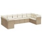 vidaXL Juego de sofás jardín con cojines beige 10 pzas ratán sintético vidaXL Juego de sofás jardín con cojines beige 10 pzas ratán sintético