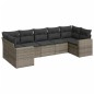 vidaXL Set de sofás de jardín 7 piezas con cojines ratán PE gris vidaXL Set de sofás de jardín 7 piezas con cojines ratán PE gris