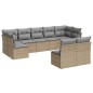 vidaXL Set de sofás de jardín 9 pzas con cojines ratán sintético beige vidaXL Set de sofás de jardín 9 pzas con cojines ratán sintético beige