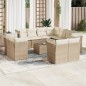 vidaXL Set de sofás de jardín 12 pzas y cojines ratán sintético marrón vidaXL Set de sofás de jardín 12 pzas y cojines ratán sintético marrón