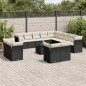 vidaXL Set sofás de jardín 14 pzas con cojines ratán sintético negro vidaXL Set sofás de jardín 14 pzas con cojines ratán sintético negro