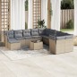 vidaXL Set de sofás de jardín 12 pzas y cojines ratán sintético marrón vidaXL Set de sofás de jardín 12 pzas y cojines ratán sintético marrón