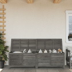 vidaXL Arcón jardín madera maciza abeto gris antracita 198,5x50x56,5cm
