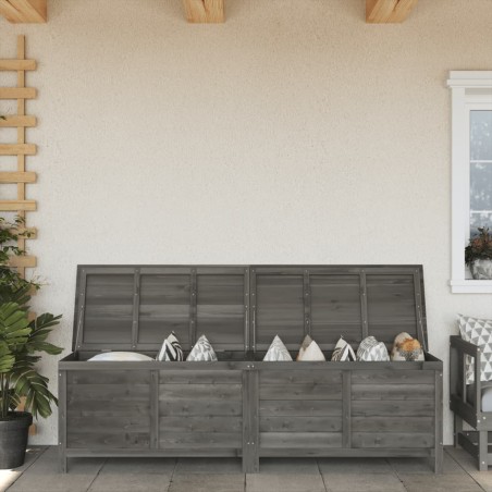 vidaXL Arcón jardín madera maciza abeto gris antracita 198,5x50x56,5cm