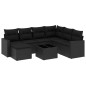 vidaXL Set de sofás de jardín 8 piezas y cojines ratán sintético negro vidaXL Set de sofás de jardín 8 piezas y cojines ratán sintético negro