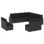 vidaXL Set de sofás de jardín 11 pzas y cojines ratán sintético negro vidaXL Set de sofás de jardín 11 pzas y cojines ratán sintético negro