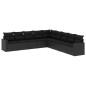 vidaXL Set de sofás de jardín 8 piezas y cojines ratán sintético negro vidaXL Set de sofás de jardín 8 piezas y cojines ratán sintético negro