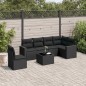 vidaXL Set de comedor de jardín 7 pzas y cojines ratán sintético negro vidaXL Set de comedor de jardín 7 pzas y cojines ratán sintético negro
