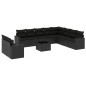 vidaXL Set de sofás de jardín 11 pzas y cojines ratán sintético negro vidaXL Set de sofás de jardín 11 pzas y cojines ratán sintético negro