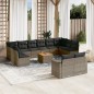 vidaXL Set sofás de jardín con cojines 13 piezas ratán sintético gris vidaXL Set sofás de jardín con cojines 13 piezas ratán sintético gris