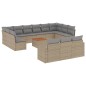 vidaXL Set sofás de jardín 14 pzas con cojines ratán sintético beige