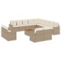 vidaXL Set sofás de jardín 14 pzas con cojines ratán sintético beige vidaXL Set sofás de jardín 14 pzas con cojines ratán sintético beige