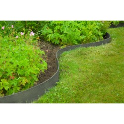 Nature Borde de jardín texturizado gris 0,12x12 m 5 mm