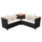 vidaXL Set de muebles de jardín 4 pzas y cojines ratán sintético negro vidaXL Set de muebles de jardín 4 pzas y cojines ratán sintético negro