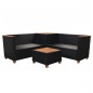 vidaXL Set de muebles de jardín 4 pzas y cojines ratán sintético negro vidaXL Set de muebles de jardín 4 pzas y cojines ratán sintético negro