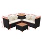 vidaXL Set de muebles de jardín 4 pzas y cojines ratán sintético negro vidaXL Set de muebles de jardín 4 pzas y cojines ratán sintético negro