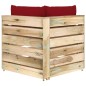 vidaXL Sofá de esquina seccional con cojines madera impregnada verde vidaXL Sofá de esquina seccional con cojines madera impregnada verde