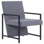 vidaXL Sillón con patas cromadas de tela gris claro vidaXL Sillón con patas cromadas de tela gris claro