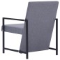 vidaXL Sillón con patas cromadas de tela gris claro vidaXL Sillón con patas cromadas de tela gris claro