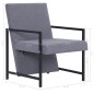 vidaXL Sillón con patas cromadas de tela gris claro vidaXL Sillón con patas cromadas de tela gris claro