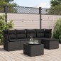 vidaXL Set de sofás de jardín 6 piezas y cojines ratán sintético negro vidaXL Set de sofás de jardín 6 piezas y cojines ratán sintético negro