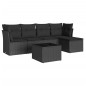 vidaXL Set de sofás de jardín 6 piezas y cojines ratán sintético negro vidaXL Set de sofás de jardín 6 piezas y cojines ratán sintético negro