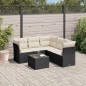 vidaXL Set de sofás de jardín 6 piezas y cojines ratán sintético negro vidaXL Set de sofás de jardín 6 piezas y cojines ratán sintético negro