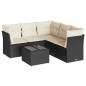 vidaXL Set de sofás de jardín 6 piezas y cojines ratán sintético negro vidaXL Set de sofás de jardín 6 piezas y cojines ratán sintético negro