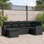 vidaXL Set de sofás de jardín 6 piezas y cojines ratán sintético negro vidaXL Set de sofás de jardín 6 piezas y cojines ratán sintético negro