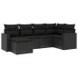 vidaXL Set de sofás de jardín 6 piezas y cojines ratán sintético negro vidaXL Set de sofás de jardín 6 piezas y cojines ratán sintético negro