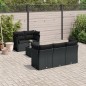 vidaXL Set de sofás de jardín 6 piezas y cojines ratán sintético negro vidaXL Set de sofás de jardín 6 piezas y cojines ratán sintético negro