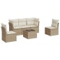 vidaXL Juego de sofás jardín con cojines 6 pzas ratán sintético beige vidaXL Juego de sofás jardín con cojines 6 pzas ratán sintético beige