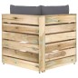 vidaXL Sofá de esquina seccional con cojines madera impregnada verde vidaXL Sofá de esquina seccional con cojines madera impregnada verde