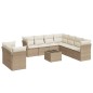 vidaXL Juego de sofás jardín con cojines beige 10 pzas ratán sintético vidaXL Juego de sofás jardín con cojines beige 10 pzas ratán sintético
