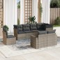 vidaXL Set de sofás de jardín 8 pzas y cojines ratán sintético gris vidaXL Set de sofás de jardín 8 pzas y cojines ratán sintético gris