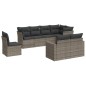 vidaXL Set de sofás de jardín 8 pzas y cojines ratán sintético gris vidaXL Set de sofás de jardín 8 pzas y cojines ratán sintético gris