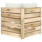 vidaXL Sofá de esquina seccional con cojines madera impregnada verde vidaXL Sofá de esquina seccional con cojines madera impregnada verde