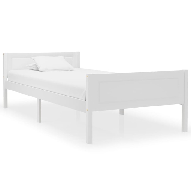 vidaXL Estructura de cama de madera maciza de pino blanca 90x200 cm vidaXL Estructura de cama de madera maciza de pino blanca 90x200 cm