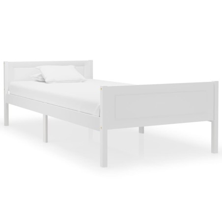 vidaXL Estructura de cama de madera maciza de pino blanca 90x200 cm