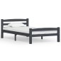 vidaXL Estructura de cama madera maciza pino gris oscuro 100x200 cm vidaXL Estructura de cama madera maciza pino gris oscuro 100x200 cm