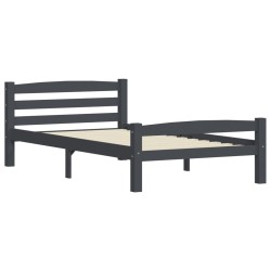vidaXL Estructura de cama madera maciza pino gris oscuro 100x200 cm