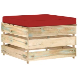 vidaXL Otomana seccional con cojín madera impregnada verde