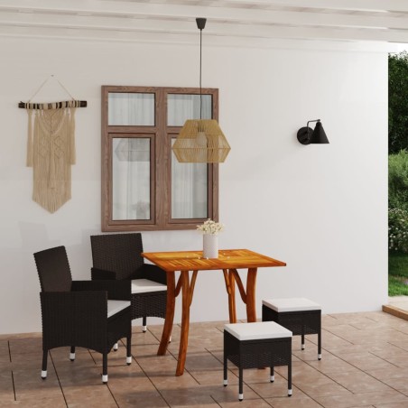 vidaXL Juego de comedor de jardín de 5 piezas marrón