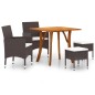 vidaXL Juego de comedor de jardín de 5 piezas marrón vidaXL Juego de comedor de jardín de 5 piezas marrón