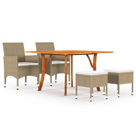 vidaXL Juego de comedor de jardín de 5 piezas beige