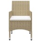 vidaXL Juego de comedor de jardín de 5 piezas beige vidaXL Juego de comedor de jardín de 5 piezas beige