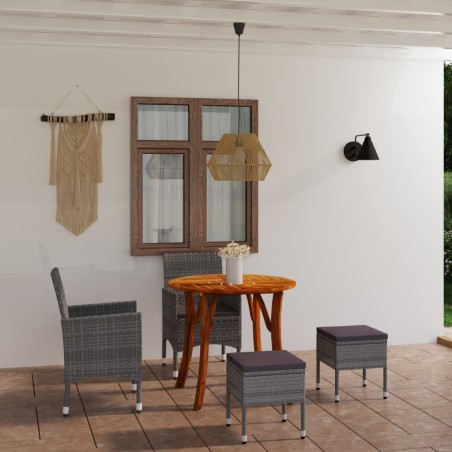 vidaXL Juego de comedor de jardín de 5 piezas gris